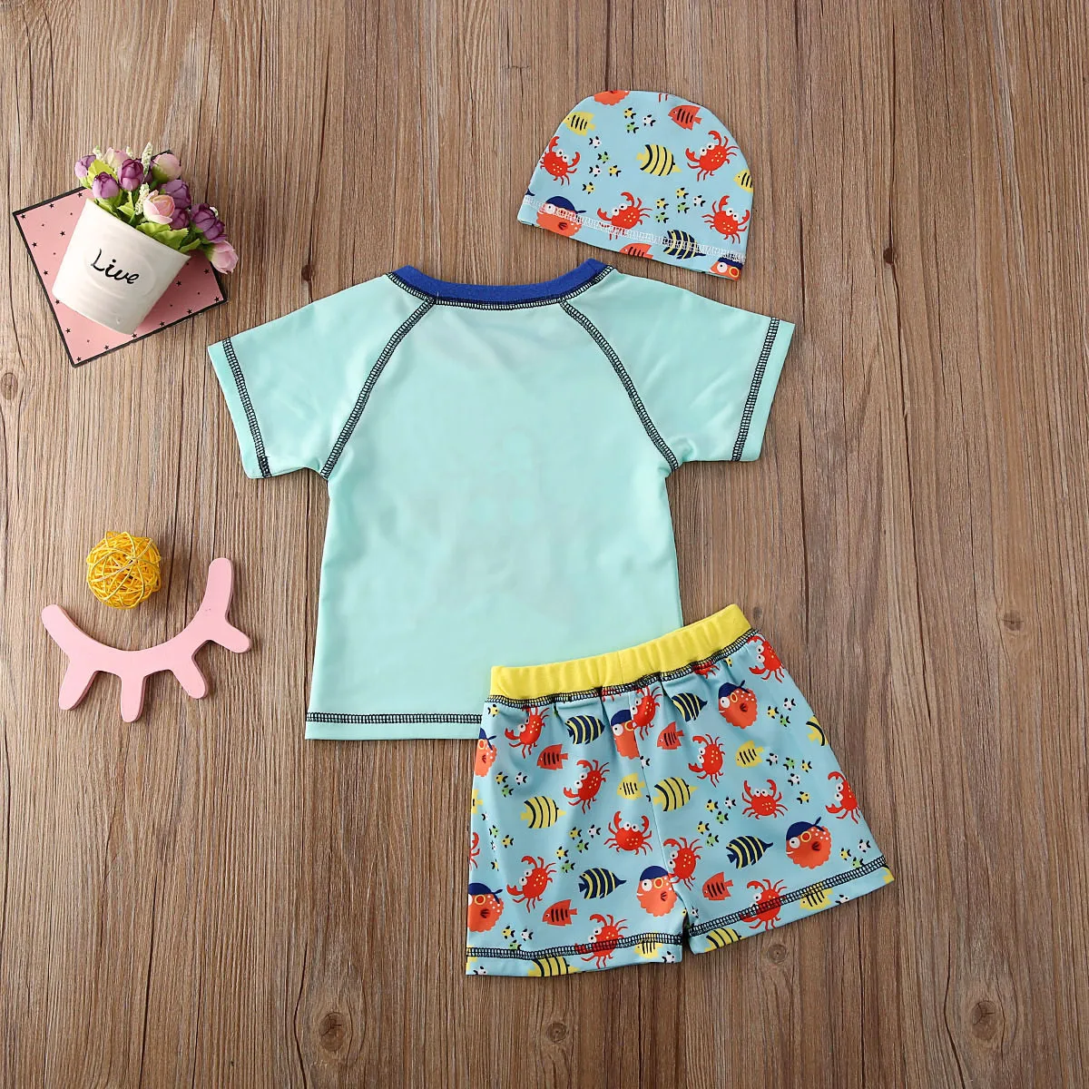 3pcs Toddler Baby Boy Kid Swimwear Beachwear Outfits 1-5Y Swimsuit Bathing Tankini Bikini Set