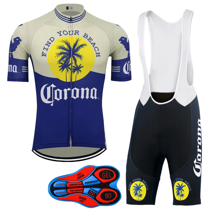 

2022 Beer Cycling Jersey Set MTB Ropa Ciclismo Hombre Short Sleeve And Bib Shorts Bike Jersey Set 9D Gel Pad Bicycle Clothing Su