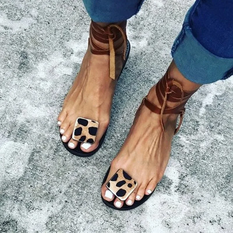 Summer Strap Sandals Women's Flats Open Toe Leopard Casual Shoes Rome Plus Size 35-43
Summer Strap Sandals Women's Flats Open Toe Leopard Casual Shoes Rome Plus Size 35-43