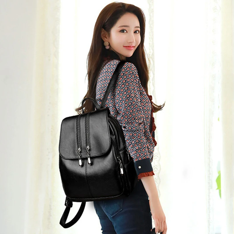 Fashion Double Zipper Women Backpack High Quality Leather PU Backpack Women Concise Vintage Bag Teenager Girl Backpack School
Fashion Double Zipper Women Backpack High Quality Leather PU Backpack Women Concise Vintage Bag Teenager Girl Backpack School