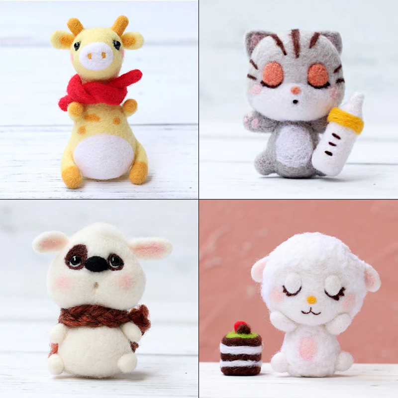 MIUSIE Lovely Kitty Naughty Cute Cat Pets Handmade Toy Doll Wool Felt Poked Kitting Non-Finished DIY Wool Felting Package
MIUSIE Lovely Kitty Naughty Cute Cat Pets Handmade Toy Doll Wool Felt Poked Kitting Non-Finished DIY Wool Felting Package