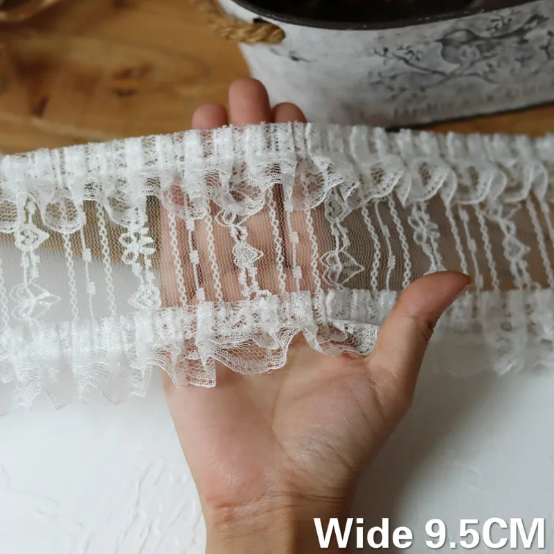 9.5CM Wide Exquisite White Tulle Fabric Embroidery Flower Lace Ribbon Collar Ruffle Trim Curtains DIY Crafts Garment Accessories
9.5CM Wide Exquisite White Tulle Fabric Embroidery Flower Lace Ribbon Collar Ruffle Trim Curtains DIY Crafts Garment Accessories