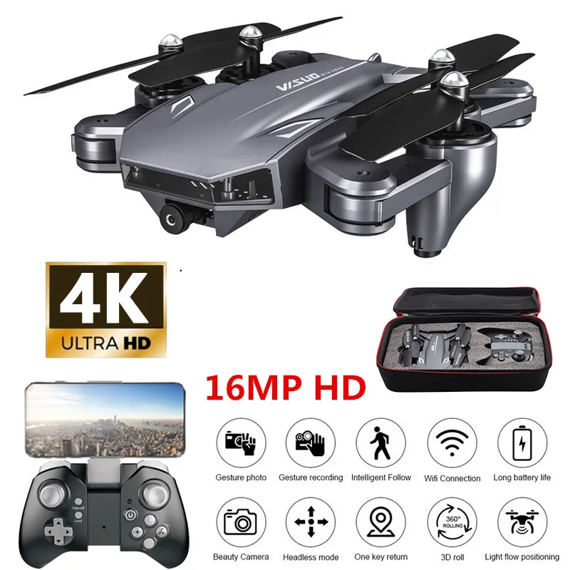 Профессиональный Дрон 4K с камерой HD вертолет WiFi FPV оптическое позиционирование