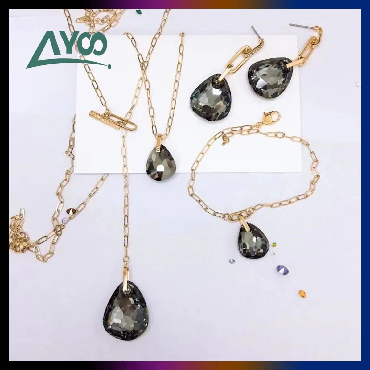 2021 New SWA High Quality Black Crystal Water Drop Series Temperament Women Necklace Earring Bracelet Jewelry Set Romantic Gift
2021 New SWA High Quality Black Crystal Water Drop Series Temperament Women Necklace Earring Bracelet Jewelry Set Romantic Gift