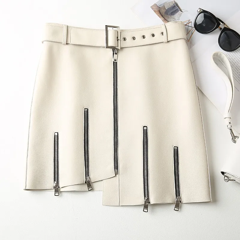 Womens Genuine New Leather Skirt Green High Waist A Line Asymmetrical Mini Skirts Punk Zipper Fashion Streetwear Female Skirts
Womens Genuine New Leather Skirt Green High Waist A Line Asymmetrical Mini Skirts Punk Zipper Fashion Streetwear Female Skirts
