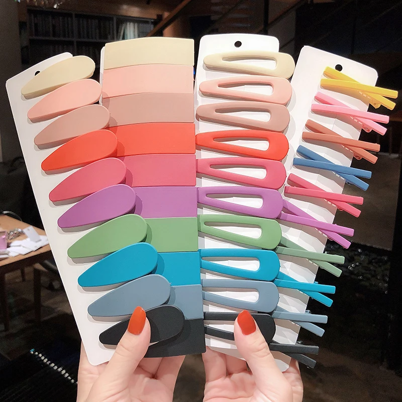 10Pcs/pack Simple Solid Color Geometric Hairpins Hair Accessories Women Barrette Hairgrips Girls Candy Color Hair Clip Headdress 
10Pcs/pack Simple Solid Color Geometric Hairpins Hair Accessories Women Barrette Hairgrips Girls Candy Color Hair Clip Headdress