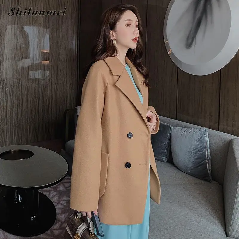 2019 Solid Black Women Wool Blend Coat Blazer Style Casual Elegant Female Wollen Coat Office Lady Long Style Winer Jackets 2xl
2019 Solid Black Women Wool Blend Coat Blazer Style Casual Elegant Female Wollen Coat Office Lady Long Style Winer Jackets 2xl