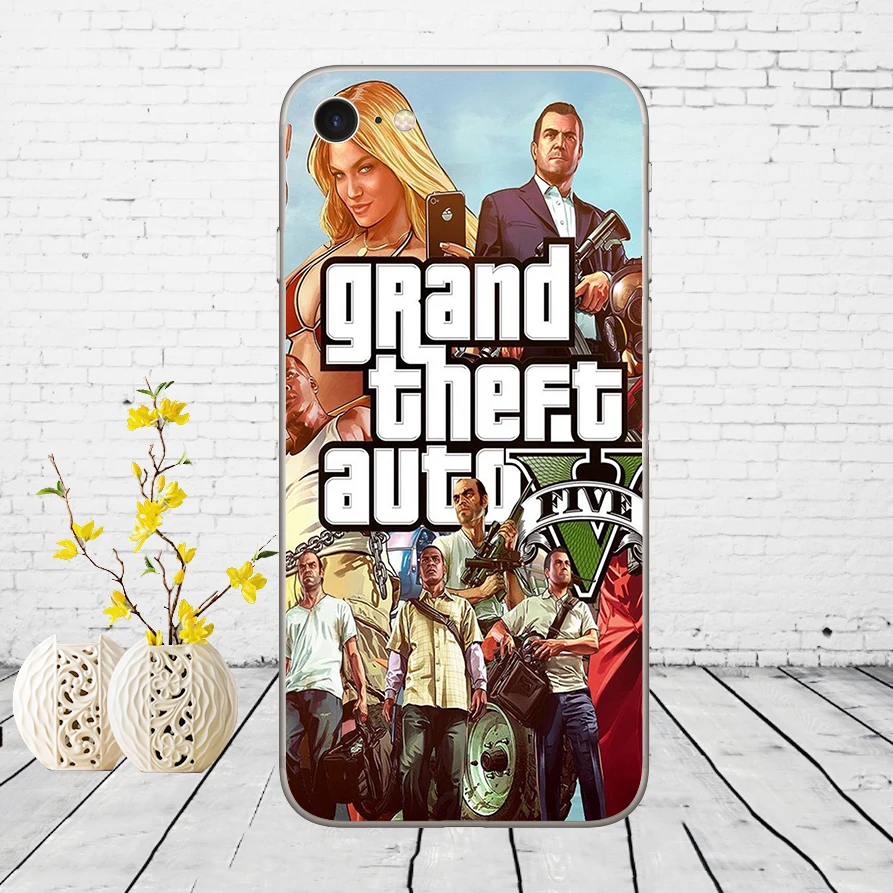 33DD Grand Theft Auto GTA V Мягкий силиконовый чехол для iphone 5 5s se 6 6s 8 plus 7 Plus X XS SR MAX|Бамперы| |