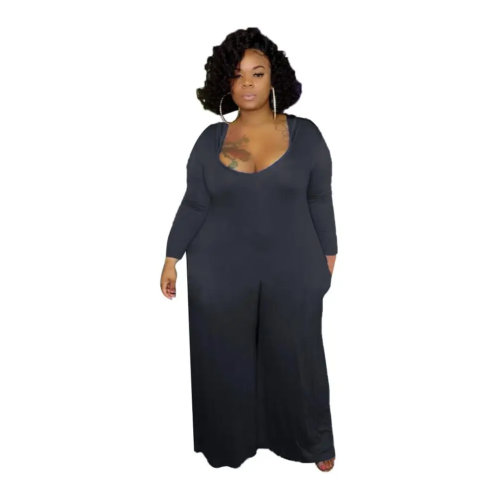 Plus Size L-4XL Women Solid Color Sexy Deep V-neck Jumpsuits Autumn Winter Lady's Full Sleeves Loose Rompers Hot Selling
Plus Size L-4XL Women Solid Color Sexy Deep V-neck Jumpsuits Autumn Winter Lady's Full Sleeves Loose Rompers Hot Selling
