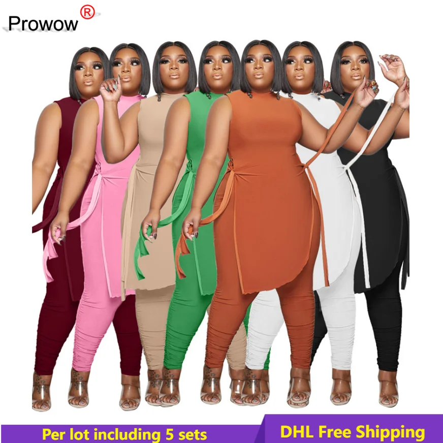 Women Two Piece Set Matching Tracksuits Long Style Sleeveless Tops Stacked Leggings Solid Fall Clothes Wholesale bulk DHL 6886
Women Two Piece Set Matching Tracksuits Long Style Sleeveless Tops Stacked Leggings Solid Fall Clothes Wholesale bulk DHL 6886