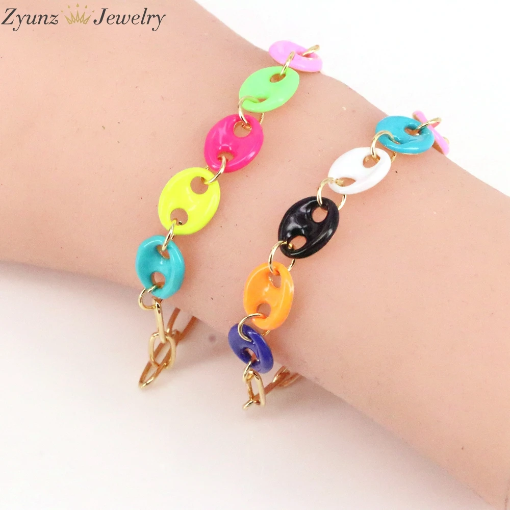5PCS, Colorful Enamel Coffee Beans Link Chain Bracelets Chain For Women Jewelry
5PCS, Colorful Enamel Coffee Beans Link Chain Bracelets Chain For Women Jewelry
