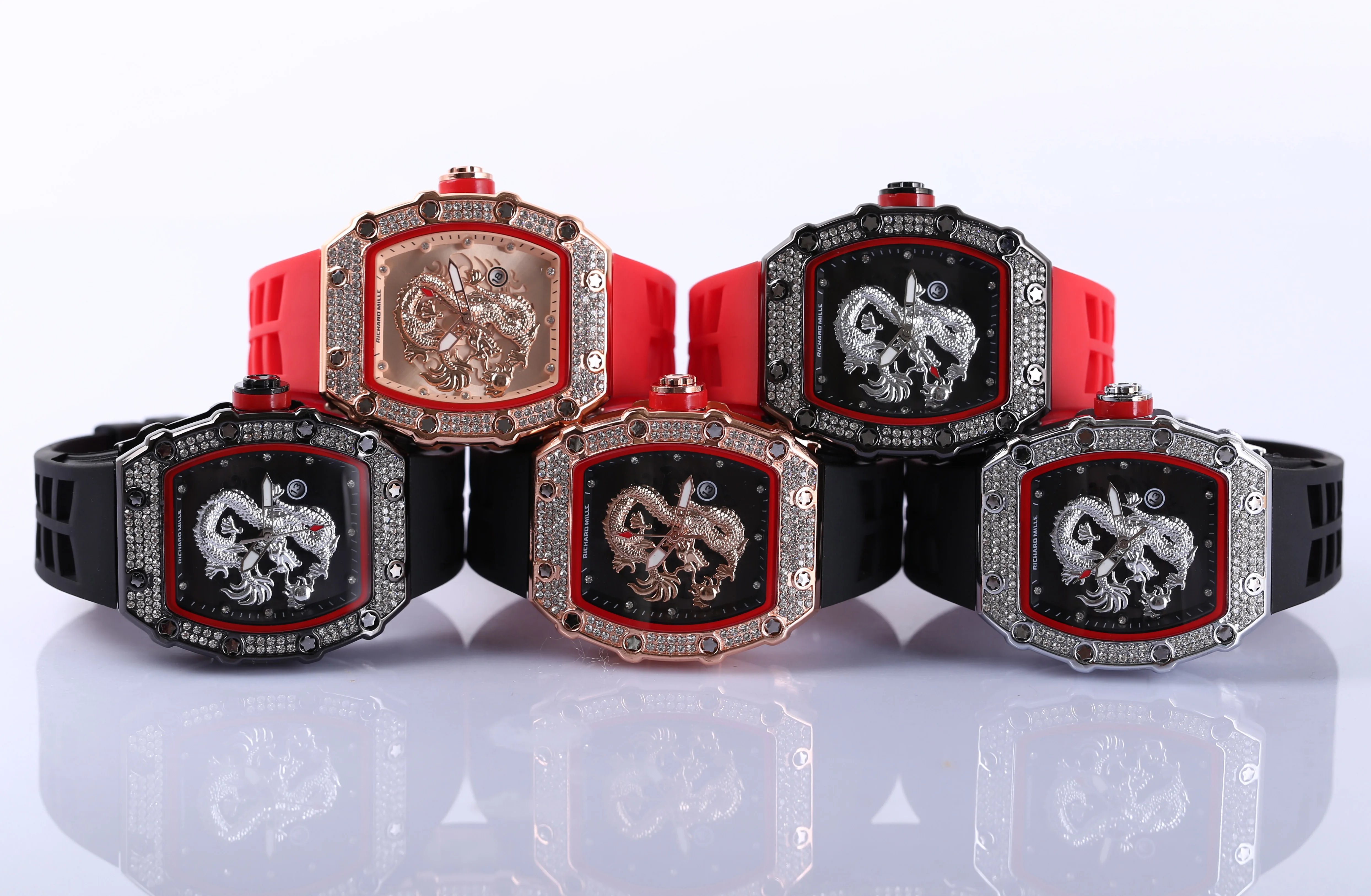 New Richard Men's Watches Diamond Chronograph Top Brand Sports Unique Creative Calendar Silicone Strap Male Wristwatch For Mens
New Richard Men's Watches Diamond Chronograph Top Brand Sports Unique Creative Calendar Silicone Strap Male Wristwatch For Mens