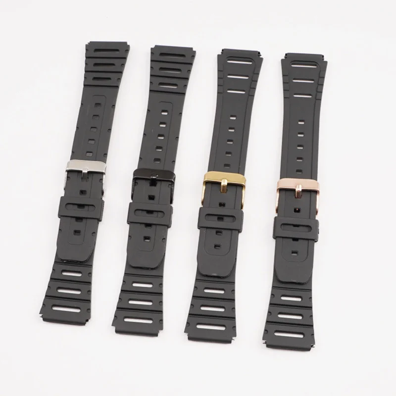 

Wrist Strap For Casio G-Shock CA-53W CA-61W FT-100W W-520U W-720G Black Silicone Waterproof Replacement Bracelet Watch Band