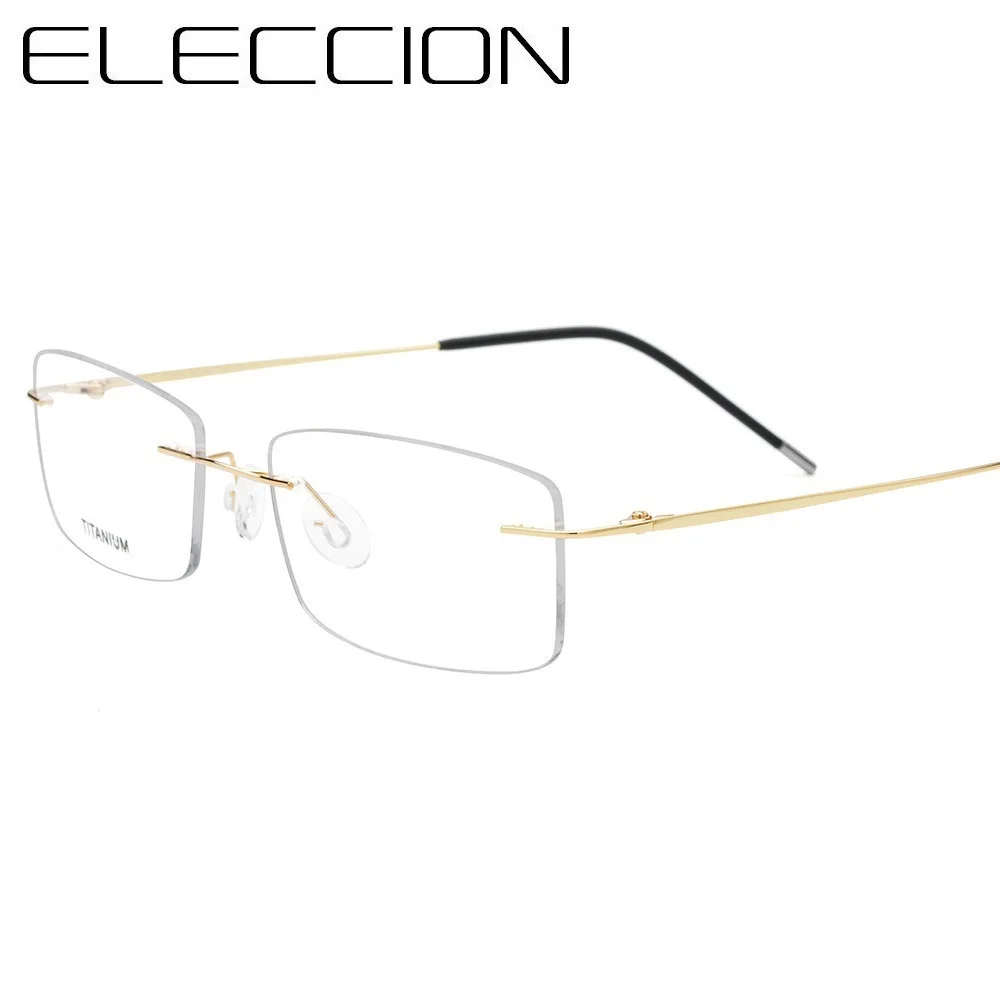 ELECCION Titanium Alloy Glasses Frame Men Classic Women Rimless Prescription Square Eyeglasses Frameless Myopia Optical Eyewear
ELECCION Titanium Alloy Glasses Frame Men Classic Women Rimless Prescription Square Eyeglasses Frameless Myopia Optical Eyewear