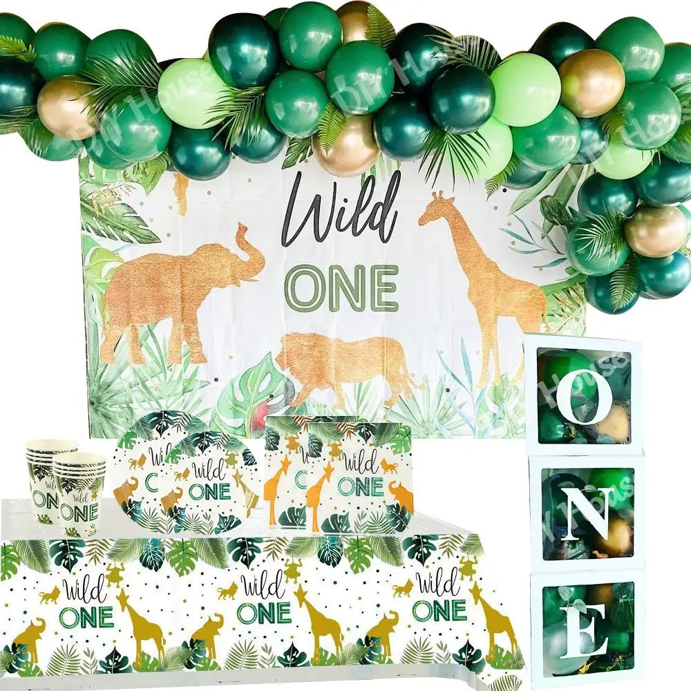 Wild One Kids Birthday Party Balloons Disposible Tableware Jungle Safari Forest Party Baby1st Birthday Party Decoration
Wild One Kids Birthday Party Balloons Disposible Tableware Jungle Safari Forest Party Baby1st Birthday Party Decoration