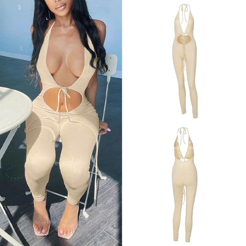Streetwear Jumpsuit Women Summer Hollow Out Sleeveless Backless Jumpsuits V Neck Halter Bodycon Jumpsuit Outfits
Streetwear Jumpsuit Women Summer Hollow Out Sleeveless Backless Jumpsuits V Neck Halter Bodycon Jumpsuit Outfits