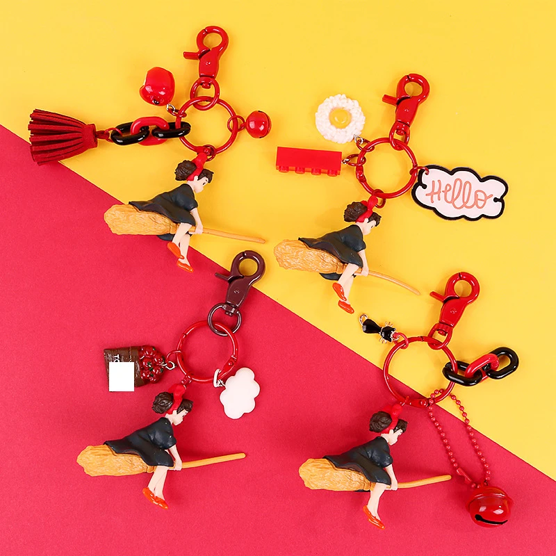 Witch Keychain Cartoon Girl Riding A Broom Multi-element Cute Key Chain Bag Pendant With Bell Accessories Gift Wholesale
Witch Keychain Cartoon Girl Riding A Broom Multi-element Cute Key Chain Bag Pendant With Bell Accessories Gift Wholesale