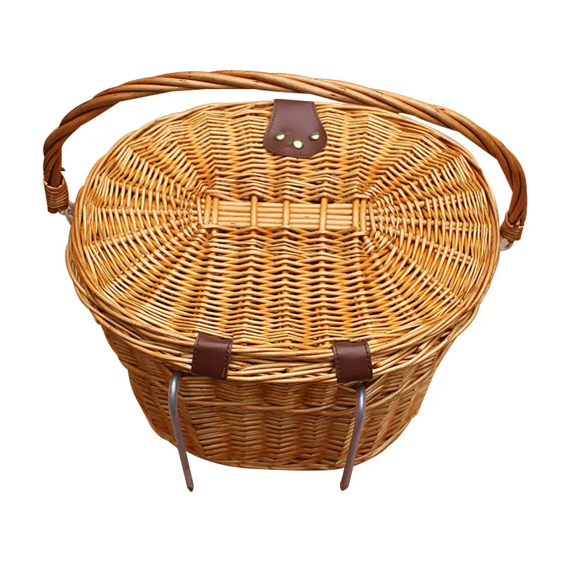 Wicker Front Handlebar Bike Basket Hand-Woven Craftsmanship Bicycle Handlebar Storage Basket with Leather Straps MAZI888
Wicker Front Handlebar Bike Basket Hand-Woven Craftsmanship Bicycle Handlebar Storage Basket with Leather Straps MAZI888