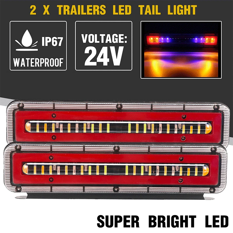 2PCS 24V Dynamic 40LED Car Truck Tail Light Turn Signal Rear Brake Lights Reverse Signal Lamp Trailer Lorry Bus Camper Caravan 
2PCS 24V Dynamic 40LED Car Truck Tail Light Turn Signal Rear Brake Lights Reverse Signal Lamp Trailer Lorry Bus Camper Caravan