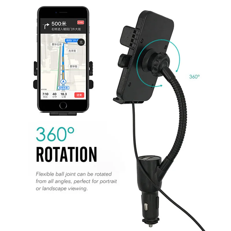 Qi Car Phone Holder Wireless Charger Mount For Air Vent iPhone Xiaomi Fast Dual USB | Мобильные телефоны и аксессуары