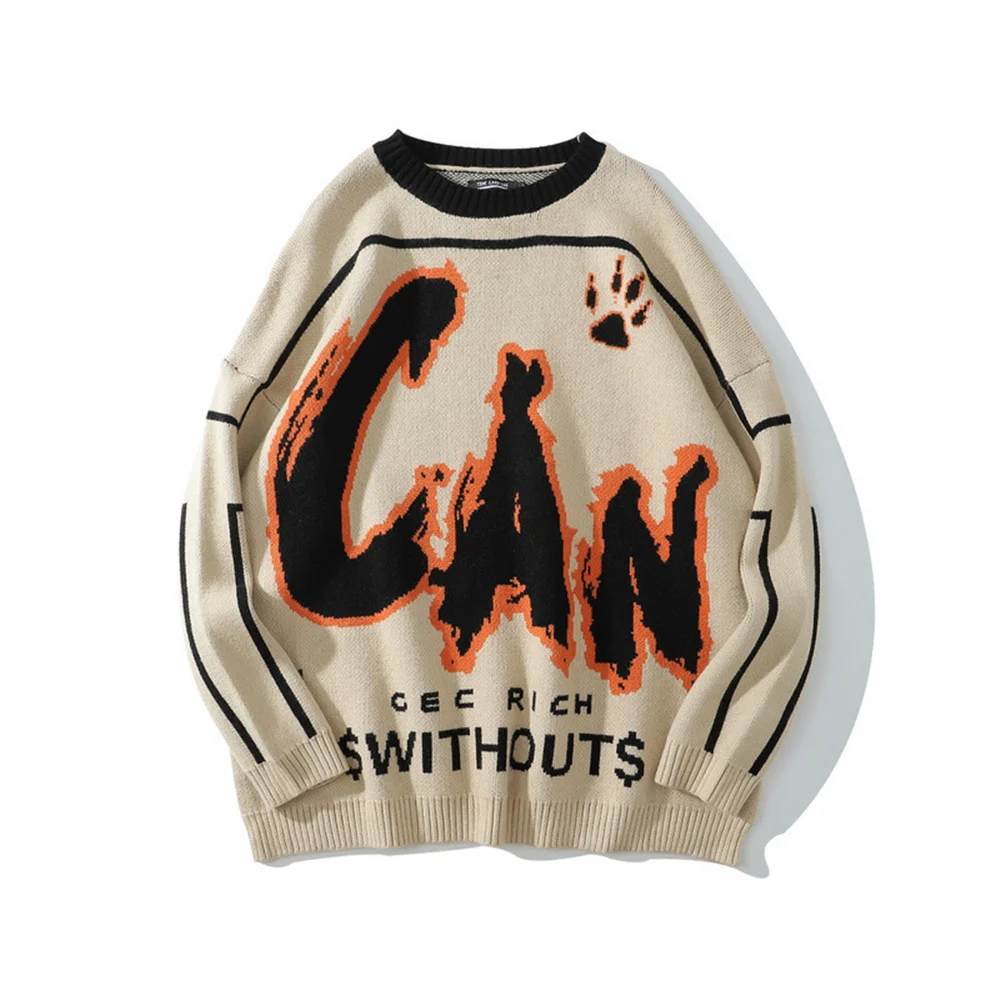 Harajuku Men Sweater Letter Painted Round Neck Knitted Pullover Streetwear Hip Hop Baggy Casual Oversize Cotton Couples Knitwear
Harajuku Men Sweater Letter Painted Round Neck Knitted Pullover Streetwear Hip Hop Baggy Casual Oversize Cotton Couples Knitwear