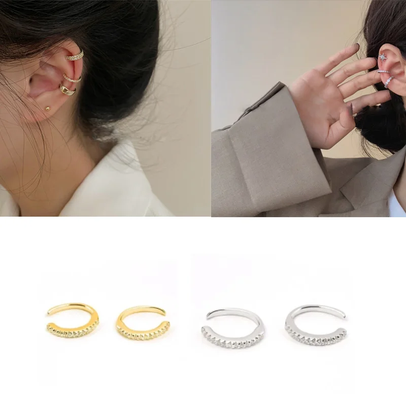 

Fashion Crystal Clip Earrings For Women Zircon Earing Without Hole Jewelry Fake Earrings Single Ear Bone Clip Earings Special Gi