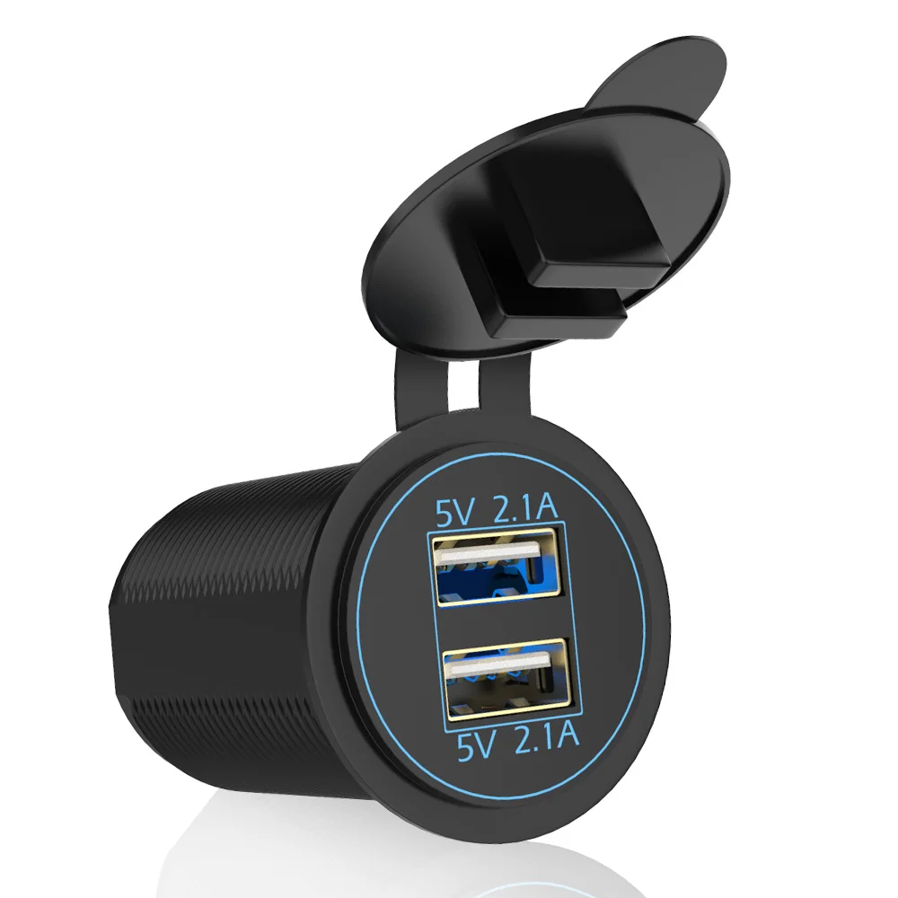 Dual USB Charger LED Blue Light Power Adapter for Auto Marine Motorcycle Truck Socket 5V 4.2A output 12-24V 2 Port USB
Dual USB Charger LED Blue Light Power Adapter for Auto Marine Motorcycle Truck Socket 5V 4.2A output 12-24V 2 Port USB