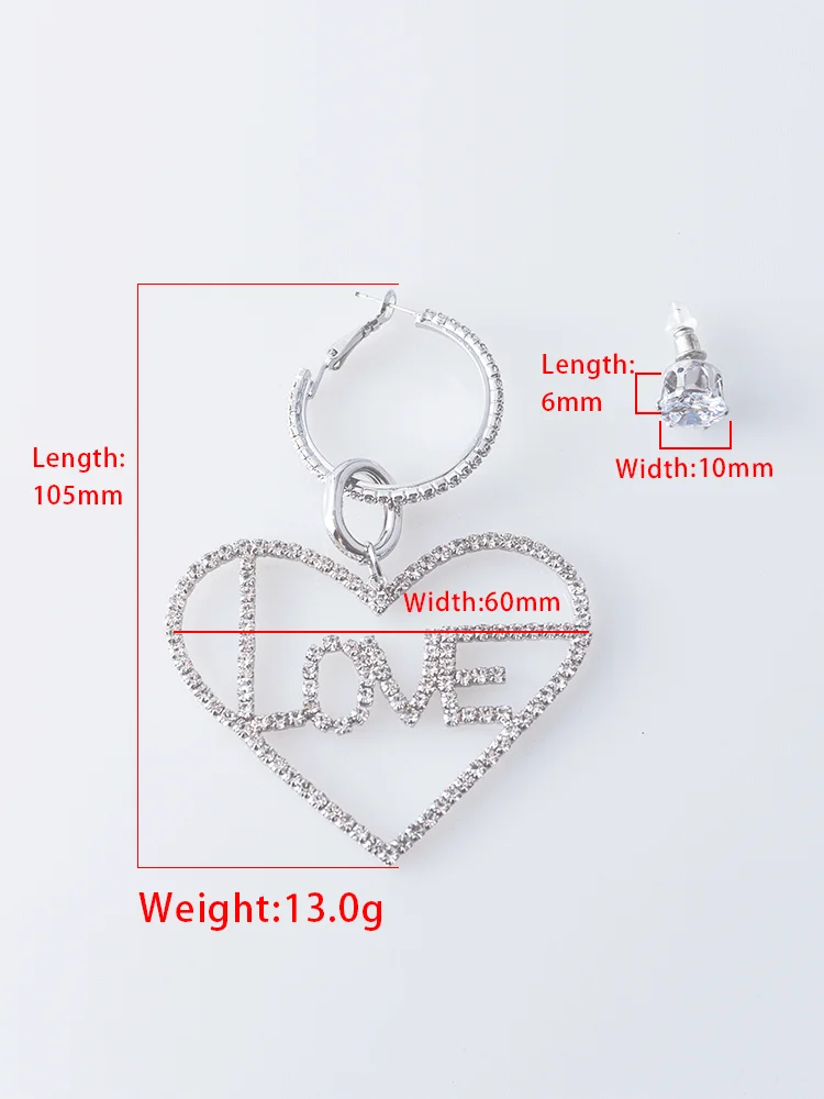Heart letter Rhinestone Earrings Korean Statement Women Drop Earrings Girl Valentines Day Gift Wedding Luxury Earrings Jewelry
Heart letter Rhinestone Earrings Korean Statement Women Drop Earrings Girl Valentines Day Gift Wedding Luxury Earrings Jewelry