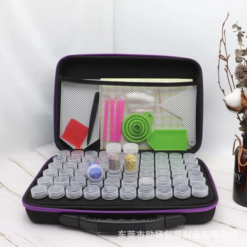 60pcs EVA box diamond painting tool kit with bottle 60 portable storage boxes reusable
60pcs EVA box diamond painting tool kit with bottle 60 portable storage boxes reusable