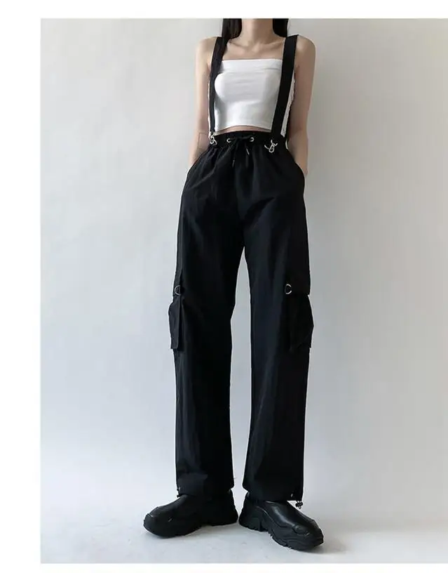 Black Women Streetwear Cool Harajuku Black Detachable Strap Trousers Female Elastic Waist Plus Size Casual Cargo Pants
Black Women Streetwear Cool Harajuku Black Detachable Strap Trousers Female Elastic Waist Plus Size Casual Cargo Pants