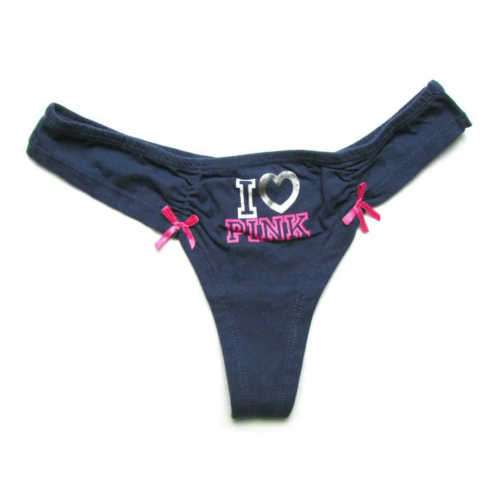 Женские хлопковые трусики стринги с бантом темно синие|panties thong|thong leopardpanties fashion |