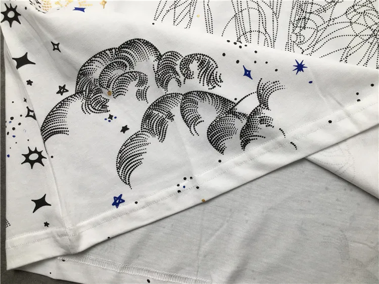 gentleman Men New 2020 Sketch tiger star moon T Shirts T-Shirt Hip Hop Skateboard Street Cotton T-Shirts Tee Top kenye G19