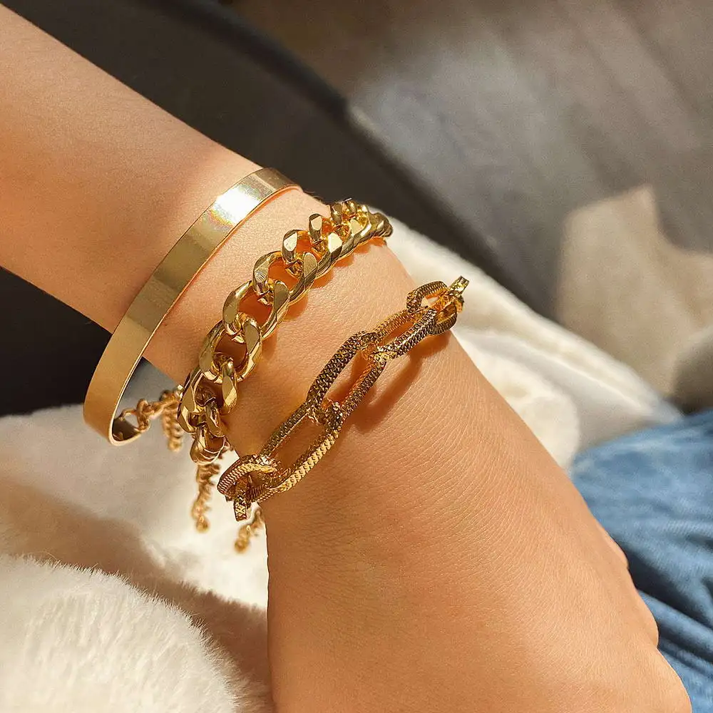 3 pcs ZWPON Metal Link Chain Bracelets for Women Fashion Beach Punk Friendship Bracelets Boho Boutique Hand Jewelry Wholesale
3 pcs ZWPON Metal Link Chain Bracelets for Women Fashion Beach Punk Friendship Bracelets Boho Boutique Hand Jewelry Wholesale