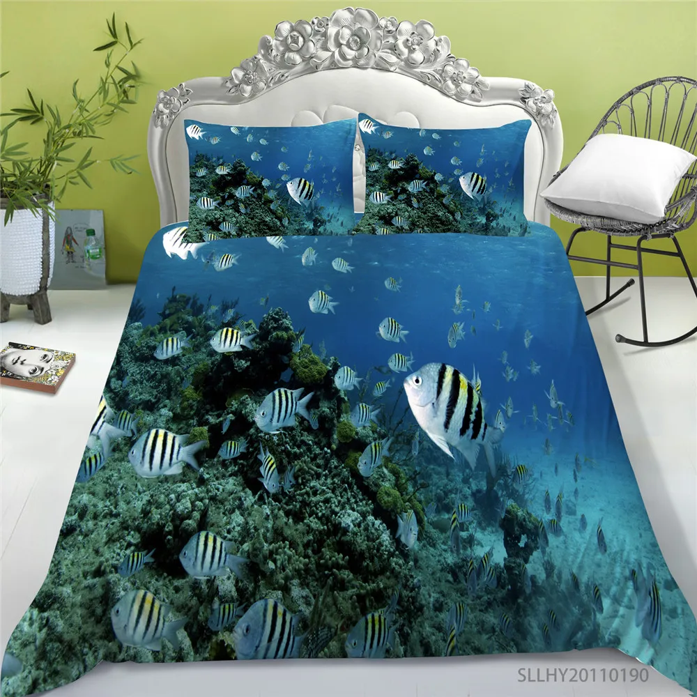 Ocean Series Duvet Cover Set 2/3 Pcs King Size Fish Print Bedding Set Creative Soft Breathable Bed Gift
Ocean Series Duvet Cover Set 2/3 Pcs King Size Fish Print Bedding Set Creative Soft Breathable Bed Gift