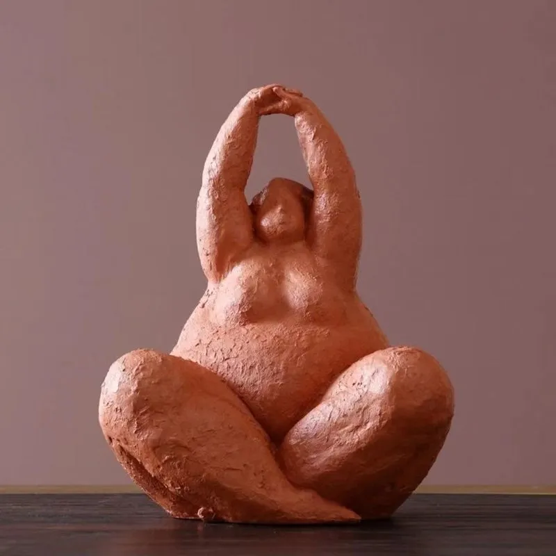 Абстрактные Фигурки полных леди искусство Йога пышная искусственная смола