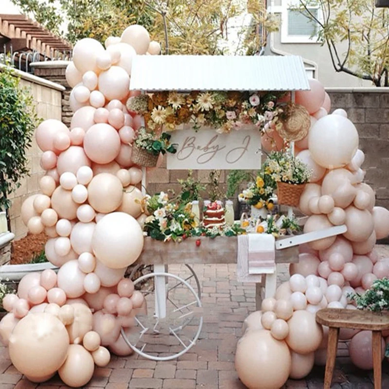 

Doubled Blush Nude Balloons Garland Arch Anniversary Wedding Decoration Dusty Pink White Ballon Birthday Baby Shower Party Decor