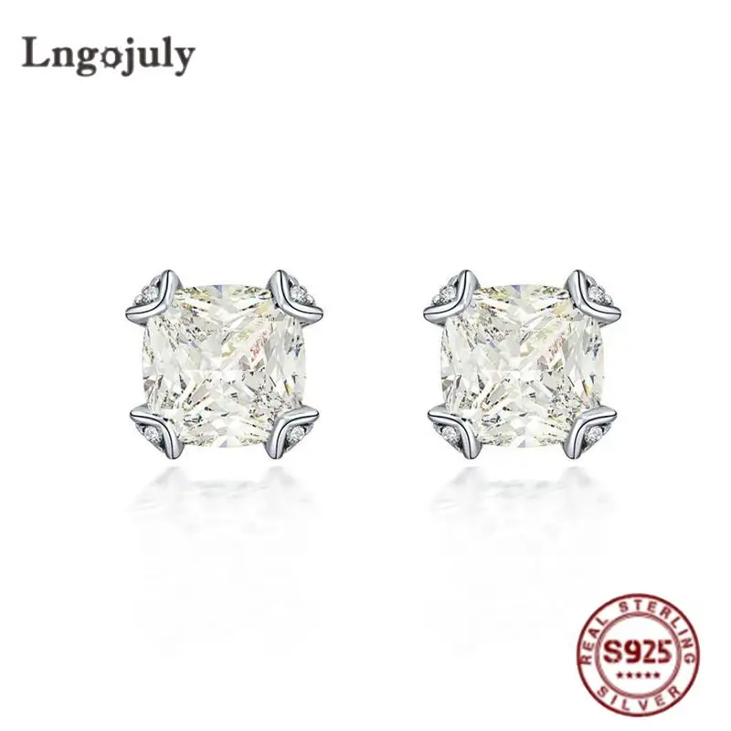 Pure 100% 925 Sterling Silver Earrings 8*8mm High Carbon Diamond Bride Earring Sparkling Wedding Party Silver 925 Jewelry Gift
Pure 100% 925 Sterling Silver Earrings 8*8mm High Carbon Diamond Bride Earring Sparkling Wedding Party Silver 925 Jewelry Gift