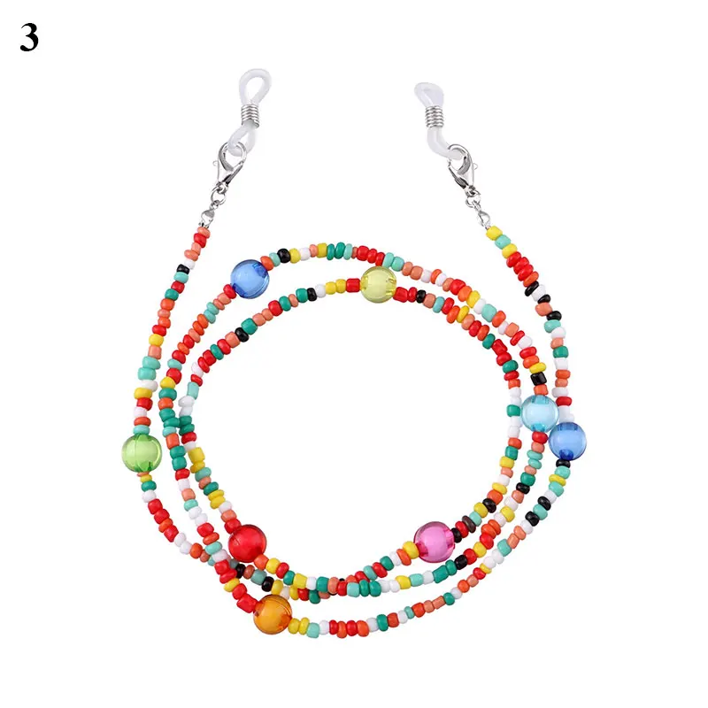 Colorful Beads Glasses Chain Bohemain Hangs Masks Women's Neck Eyeglass Sunglasses Lanyard Glass Rope Eyewear Accessories | Аксессуары