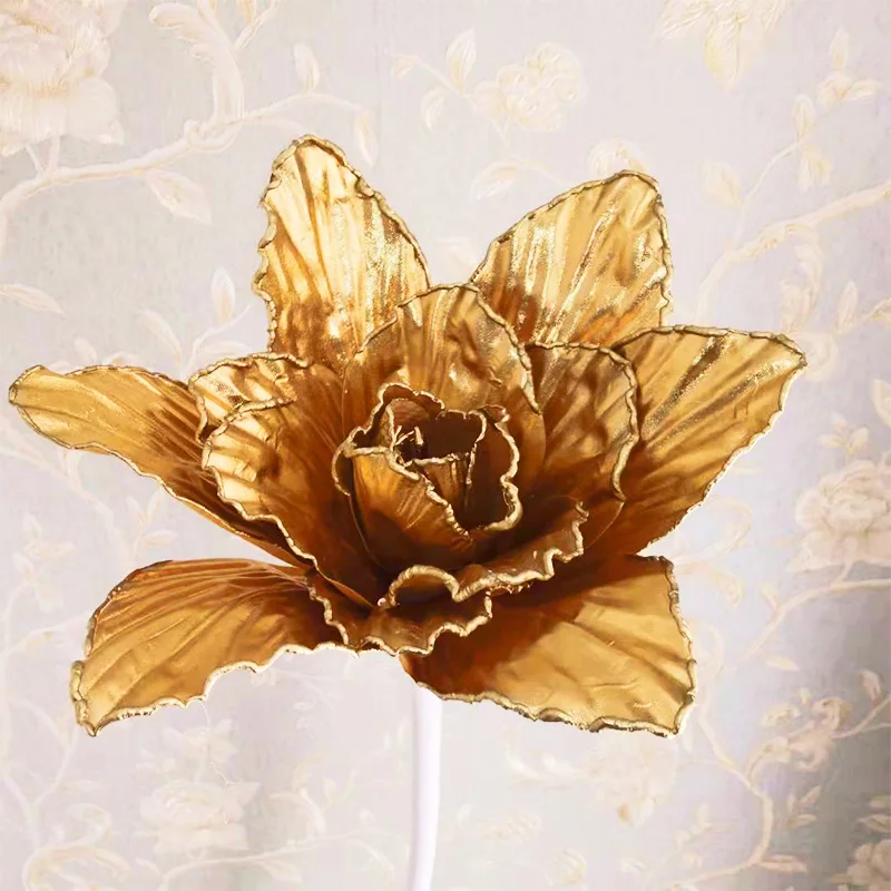 Gold Large Flower Artificial Orchid Head Fake Flowers for Home Party Event Wedding Decoration Background Arch Flower for Crafts
Gold Large Flower Artificial Orchid Head Fake Flowers for Home Party Event Wedding Decoration Background Arch Flower for Crafts