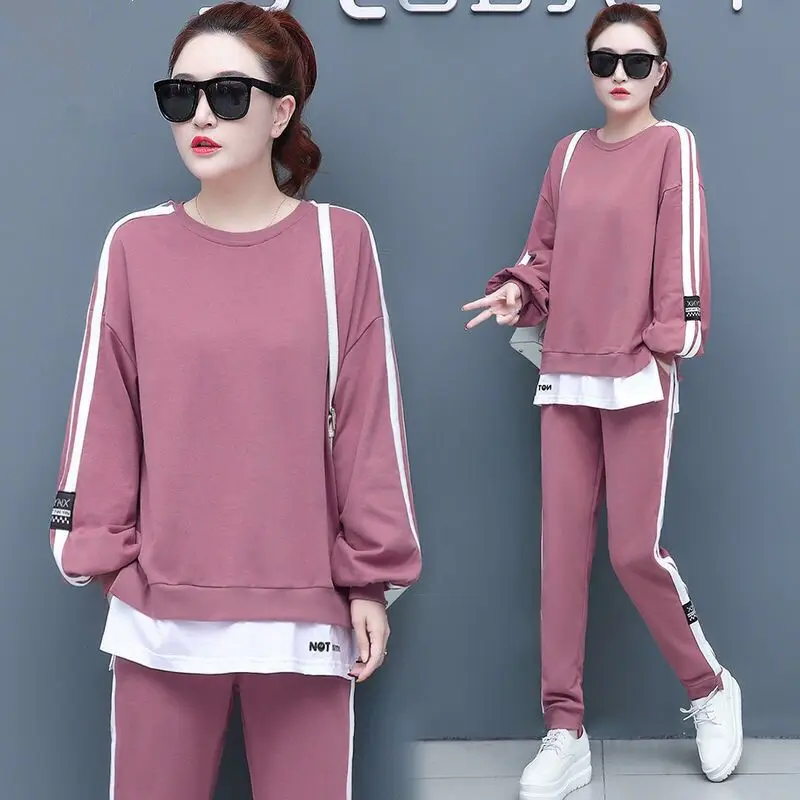 Stitching Lengthened Sweater Fashion Large Size Loose Long Sleeve Casual Spring Autumn Two Piece Set Round Neck Pink Black Gray
Stitching Lengthened Sweater Fashion Large Size Loose Long Sleeve Casual Spring Autumn Two Piece Set Round Neck Pink Black Gray