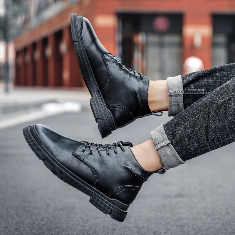 Men's Leather Boots Spring&Autumn Men Boots Comfortable Fashion Sneakers Men Lace-up Casual Ankle Boots
Men's Leather Boots Spring&Autumn Men Boots Comfortable Fashion Sneakers Men Lace-up Casual Ankle Boots