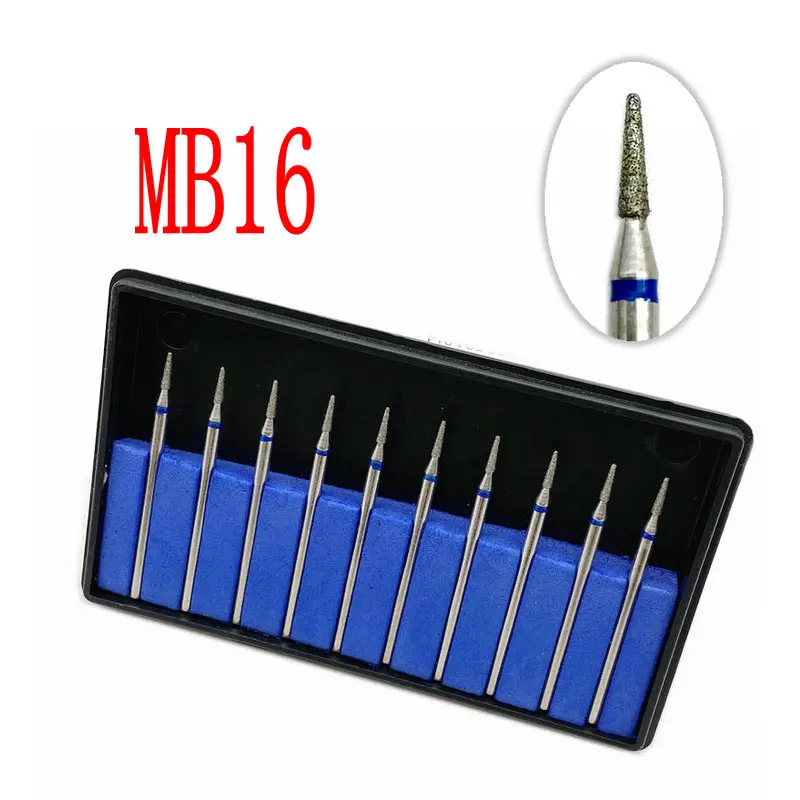 Алмазная дрель для ногтей типа MB16 10 шт. фрезы стоматологические шлифовальные