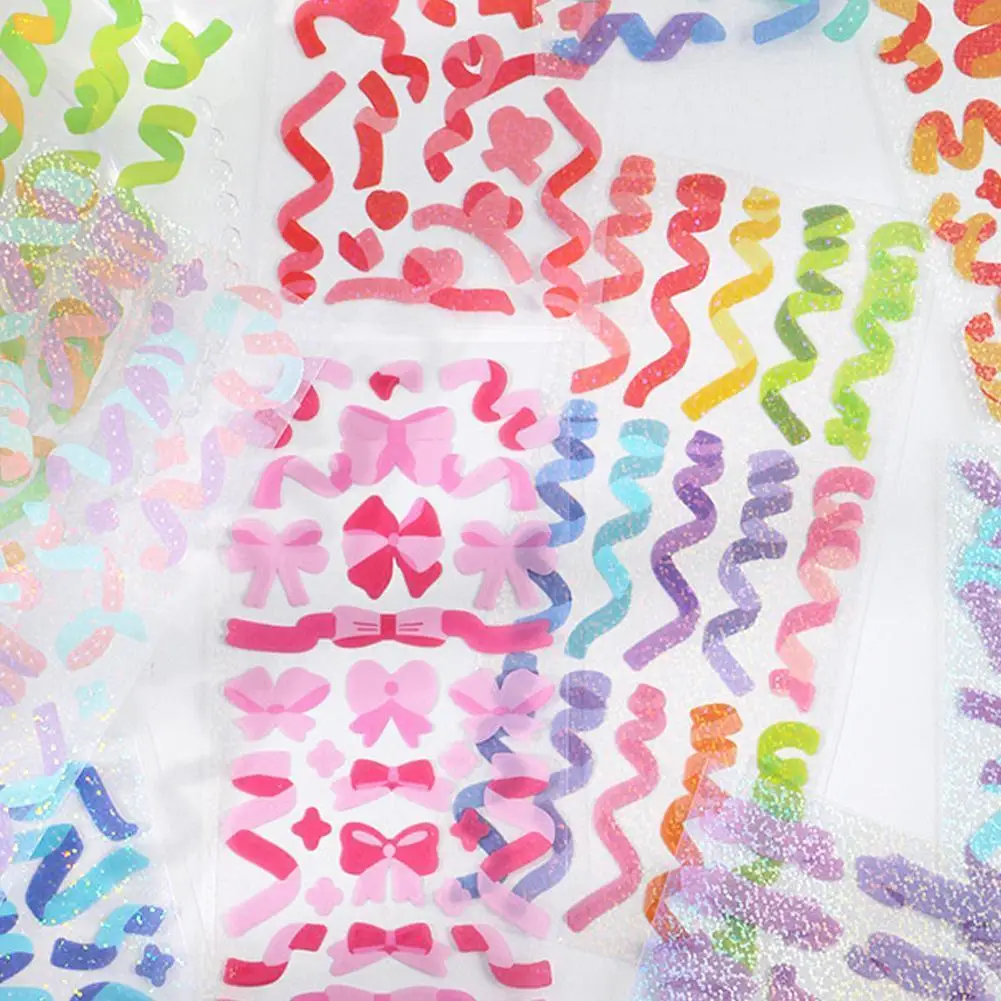 Colorful Ribbon Laser Decorative PVC Stickers Scrapbooking Diy Album Label Accessories Stick Stationery Diary Sticker K7Y1
Colorful Ribbon Laser Decorative PVC Stickers Scrapbooking Diy Album Label Accessories Stick Stationery Diary Sticker K7Y1