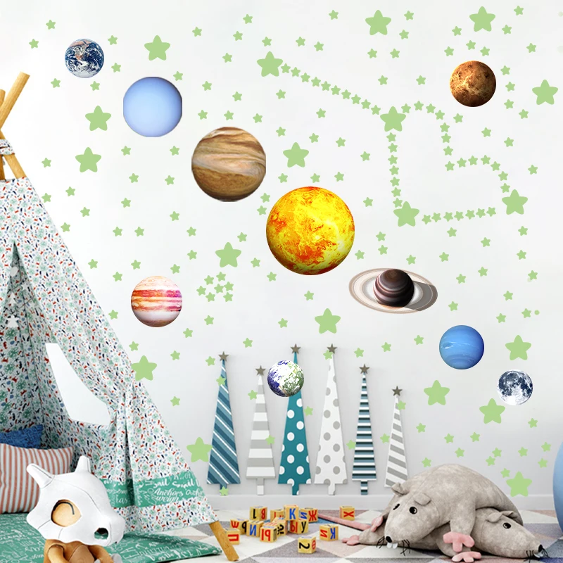 Glow in The Dark Wall Stickers for Kids Room Luminous Moon Stars Planets Bright Solar System for Ceiling Children's Decoration
Glow in The Dark Wall Stickers for Kids Room Luminous Moon Stars Planets Bright Solar System for Ceiling Children's Decoration