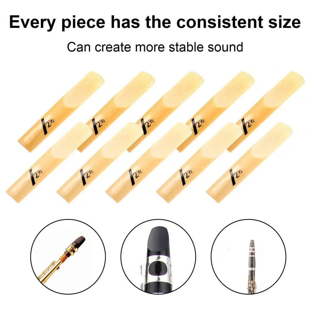 10Pcs/Set Exquisite Widely Application Harmless Mini Clarinet Reed Lightweight Woodwind Reed Skin-Friendly for Concert
10Pcs/Set Exquisite Widely Application Harmless Mini Clarinet Reed Lightweight Woodwind Reed Skin-Friendly for Concert