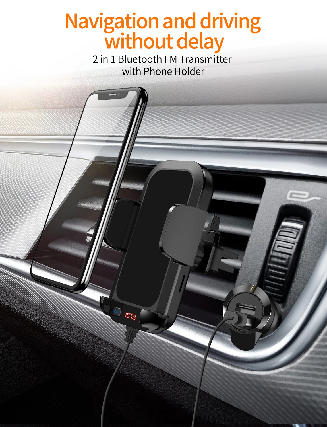 2021 Bluetooth 5.0 FM Transmitter w/Phone Holder Car MP3 Player Handsfree Car Kit Support TF Card U Disk AUX Music Player
2021 Bluetooth 5.0 FM Transmitter w/Phone Holder Car MP3 Player Handsfree Car Kit Support TF Card U Disk AUX Music Player
