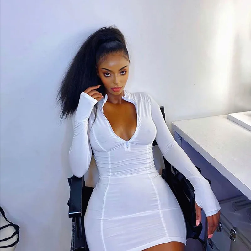 Women Autumn Zipper Long Sleeve Casual Skinny Fitness Sportswear Package Hip Mini Slim Short Dress 2020 Fall Clothes
Women Autumn Zipper Long Sleeve Casual Skinny Fitness Sportswear Package Hip Mini Slim Short Dress 2020 Fall Clothes
