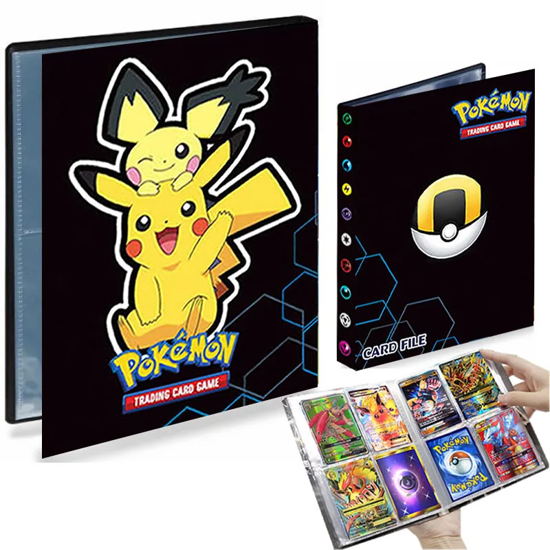 

4 карманных альбома Pokemon 240, книга для карт, Покемон, игра, карта Vmax Pikachu, папка для коллекционеров, папка с загруженным списком и держателем
