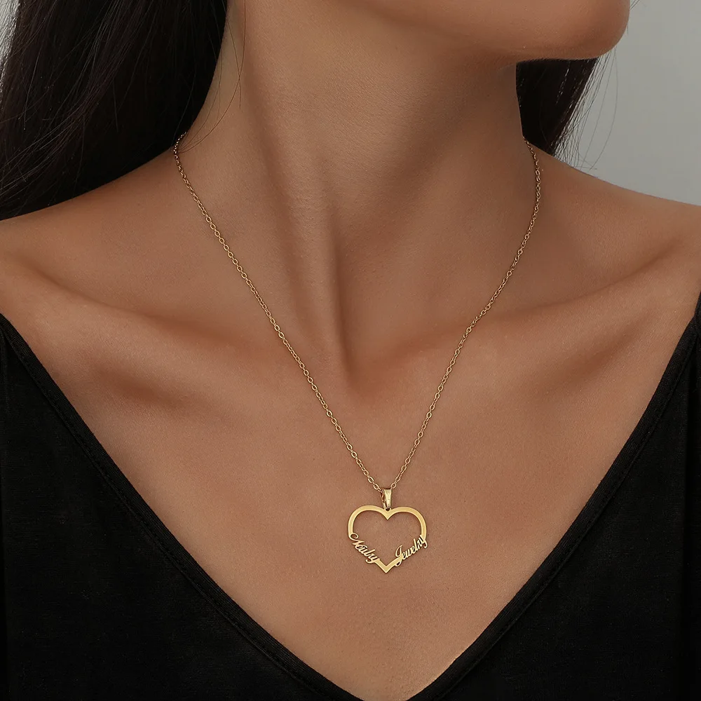 Fashion Personality Custom Heart-shaped Name Necklace Stainless Steel Customized Necklace For Women's Birthday Jewelry
Fashion Personality Custom Heart-shaped Name Necklace Stainless Steel Customized Necklace For Women's Birthday Jewelry