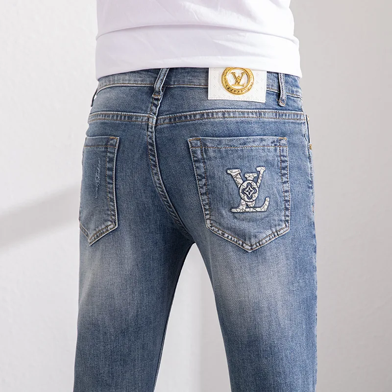 European Trend Big Branded Men's Jeans Business Casual Slim Fit Straight Denim Pants Light Blue Male Stretch Cowboy Trousers
European Trend Big Branded Men's Jeans Business Casual Slim Fit Straight Denim Pants Light Blue Male Stretch Cowboy Trousers